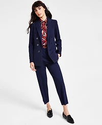 Bar Iii Women's Bi-Stretch Faux Double-Breasted Boyfriend Jacket, Created for Macy's