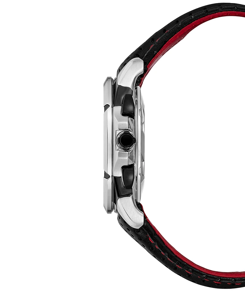 Seiko Men's Chronograph Coutura Black Perforated Leather Strap Watch 42mm