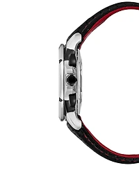 Seiko Men's Chronograph Coutura Black Perforated Leather Strap Watch 42mm