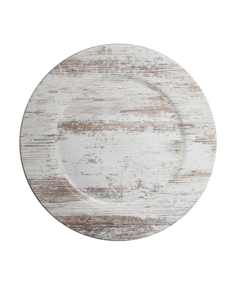 American Atelier Birch Wood Finish Charger Plate 12 Piece Set, Service for 12