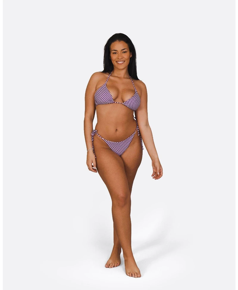 Oosc Women's Checkmate Tie Side Bikini Bottoms