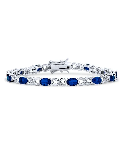 Bling Jewelry 9CT Cubic Zirconia Pink Oval Cz Romantic Love Knot Symbol Milgrain Infinity Tennis Bracelet Rose Plated