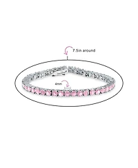 Bling Jewelry 12 Ctw 4 Prong Basket Set Solitaire Round Cubic Zirconia Cz Tennis Bracelet Prom 7.5 Inch