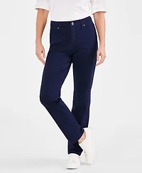 Style & Co Women's Straight-Leg High Rise Twill Pants, Created for Macy's