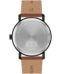 Movado Men's Bold Evolution 2.0 Swiss Quartz Cognac Leather Watch 40mm