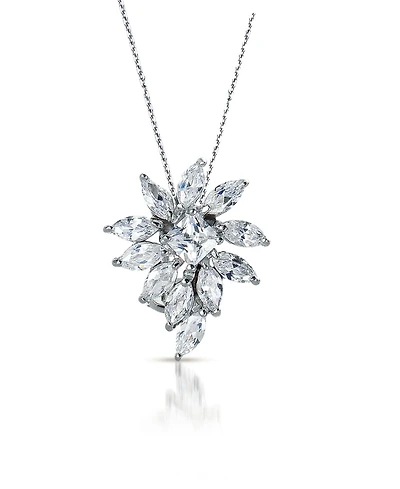 Genevive Sterling Silver Bursting Star Design Pendant