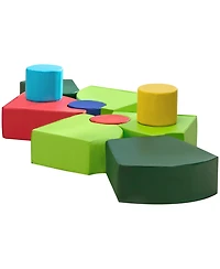 Qaba 10-Piece Rearrangeable Foam Play Set for Creativity and Shape Discovery, Baby Soft Play Equipment with Easy-to-Clean Surface, Toddler Educational