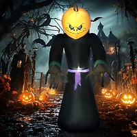Homcom 7' Halloween Inflatable Decoration Reaper Ghost Pumpkin