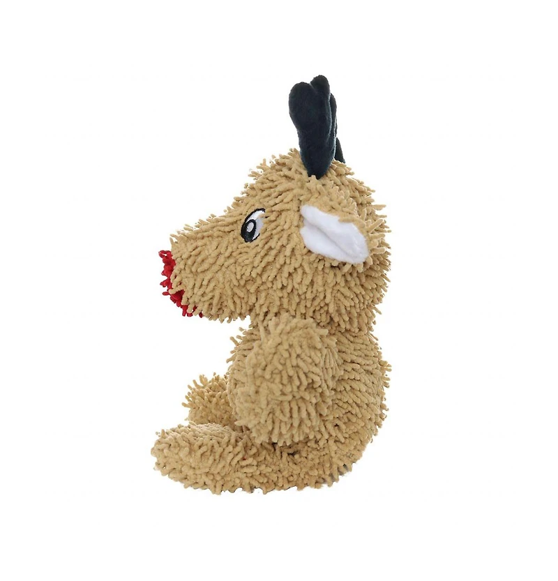 Mighty Microfiber Ball Med Reindeer, Durable Squeaky Holiday Dog Toy
