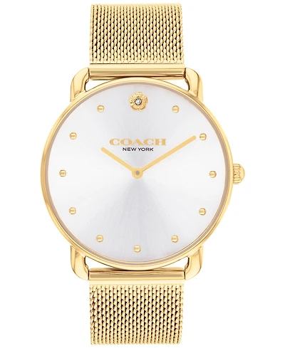 Coach Women's Elliot Gold-Tone Stainless Steel Mesh Bracelet Watch 36mm
