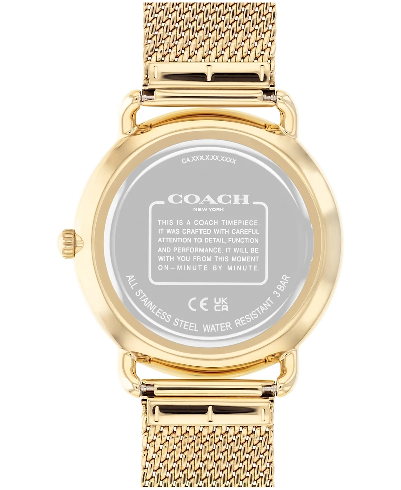 Coach Unisex Elliot Gold-Tone Stainless Steel Mesh Bracelet Watch 41mm