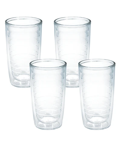 Tervis Clear & Colorful Tabletop Made in Usa Double Walled Insulated Tumbler Travel Cup Keeps Drinks Cold & Hot, 16oz - 4pk, Clear