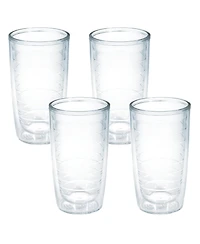 Tervis Clear & Colorful Tabletop Made in Usa Double Walled Insulated Tumbler Travel Cup Keeps Drinks Cold & Hot, 16oz - 4pk, Clear
