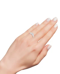 Diamond Cluster Channel-Set Engagement Ring (3/4 ct. t.w.) in 14k White Gold