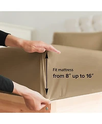 Cgk Unlimited Deep Pocket 14 - 16 Inch Microfiber Fitted Sheet Twin Extra Long