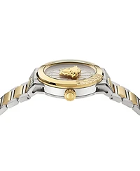 Versace Women's Swiss Medusa Infinite Diamond (1/6 ct. t.w.) Two-Tone Stainless Steel Bracelet Watch 38mm