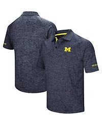 Men's Colosseum Navy Michigan Wolverines Down Swing Polo Shirt