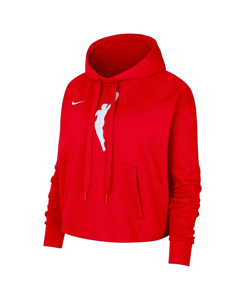 Women's Nike Red Wnba Logowoman Team 13 Cropped Pullover Hoodie