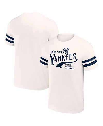 Men's Darius Rucker Collection by Fanatics Cream New York Yankees Yarn Dye Vintage-Like T-shirt