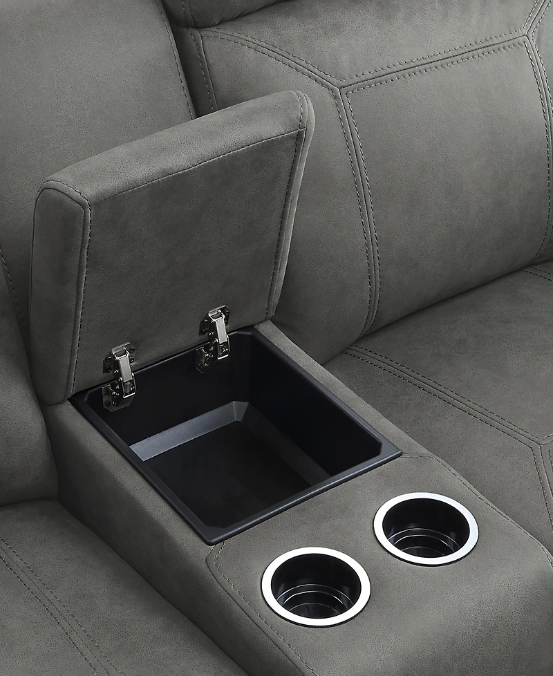 White Label Nadia 76" Double Glider Reclining Loveseat with Center Console