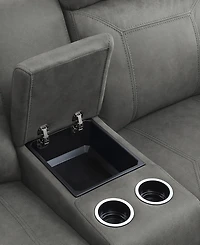 White Label Nadia 76" Double Glider Reclining Loveseat with Center Console