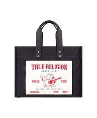 True Religion Washed Black Denim Extra Large Tote Bag