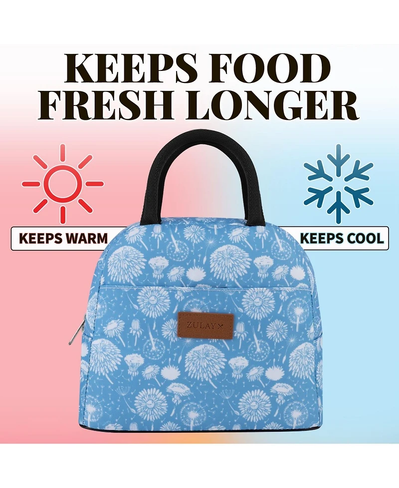 Insulated Tote Lunch Bag With Soft Padded Handles