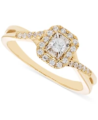 Diamond Halo Twist Engagement Ring (1/4 ct. t.w.) in 14k Gold