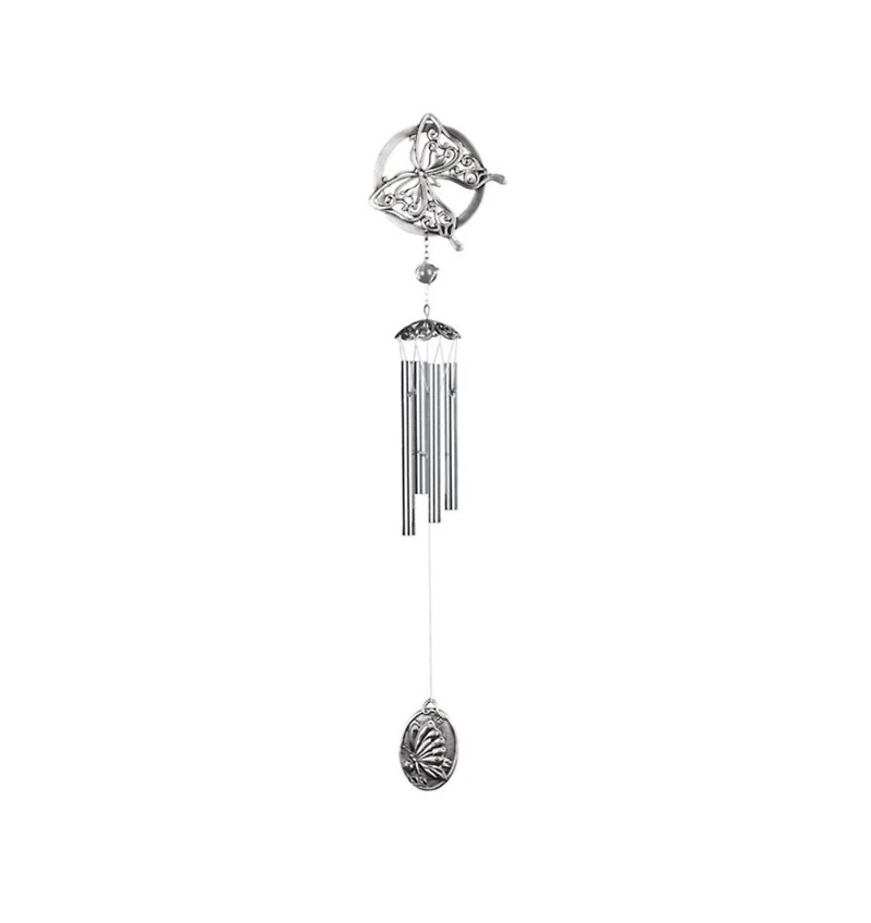 Fc Design 28" Long Pewter Butterfly Wind Chime