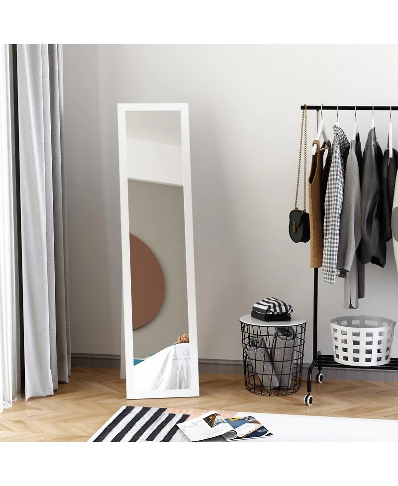 Homcom 62.5" Wall Hanging Full Length Mirror, Sding Bathroom Mirror,