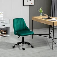 Vinsetto Velvet-Touch Mid-Back Armless Computer Office Task Chair Seat,