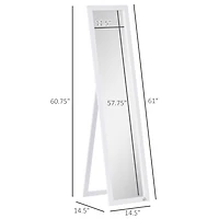 Homcom 62.5" Wall Hanging Full Length Mirror, Sding Bathroom Mirror,