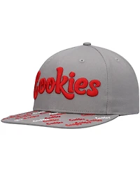 Men's Cookies Gray Triple Beam Snapback Hat