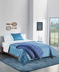 Lacoste Home Ashcombe 2 Piece Check Comforter Set, Twin