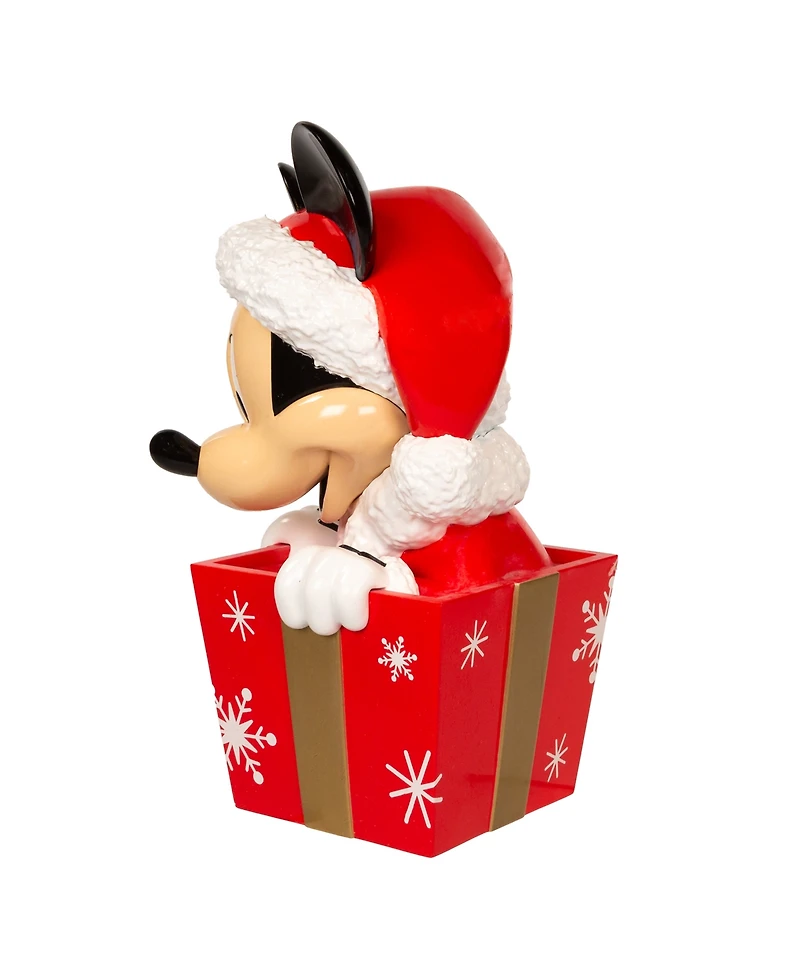 Kurt Adler 8" Un-Lit Disney Mickey in Present Tree Topper