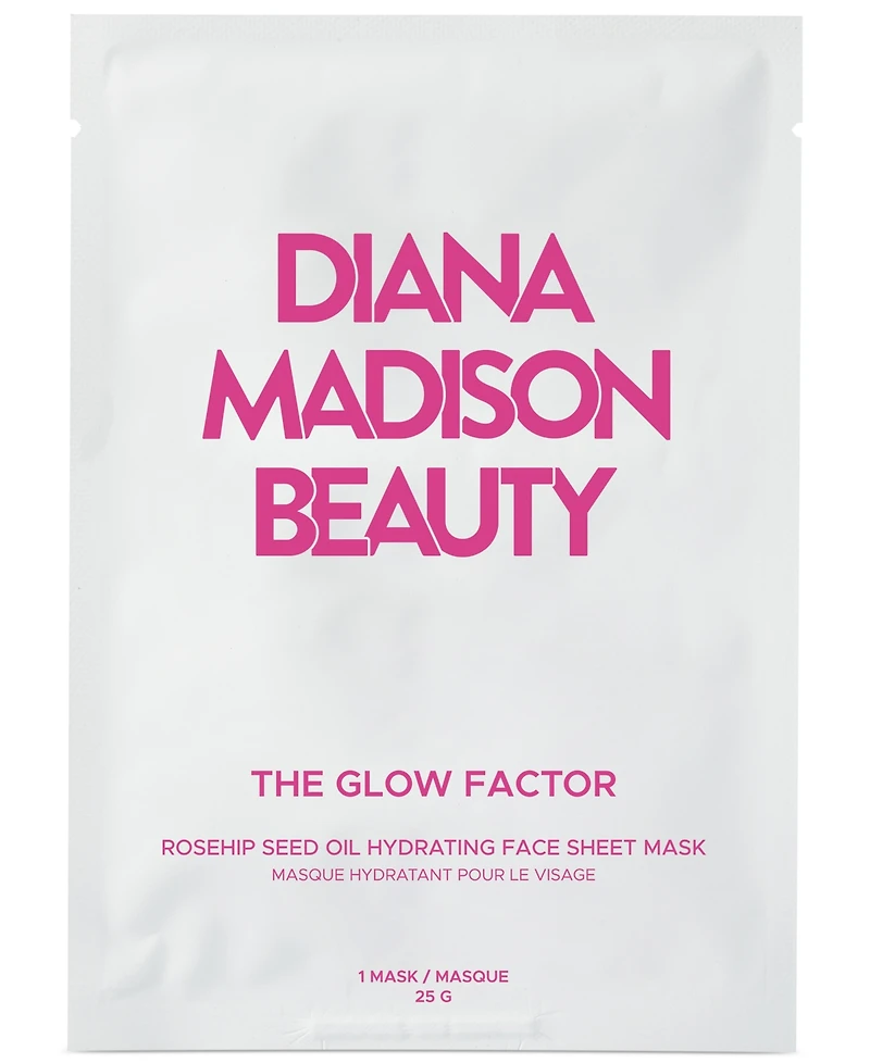 Diana Madison Beauty The Glow Factor Rosehip Seed Oil Hydrating Face Sheet Mask