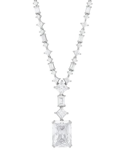 Arabella Cubic Zirconia Multi-Cut Fancy 18" Pendant Necklace in Sterling Silver
