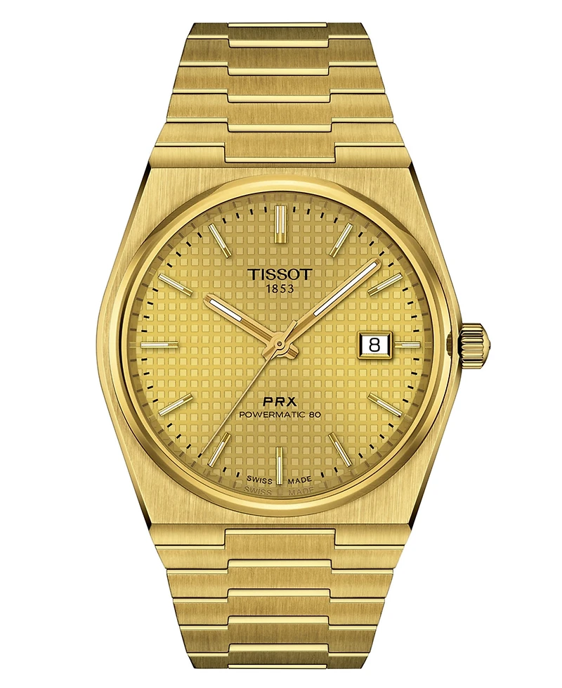 Tissot Men's Swiss Automatic Prx Powermatic 80 Gold Pvd Stainless Steel Bracelet Watch 40mm