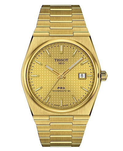 Tissot Men's Swiss Automatic Prx Powermatic 80 Gold Pvd Stainless Steel Bracelet Watch 40mm