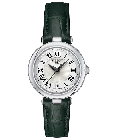 Tissot Women's Swiss Bellissima Green Leather Strap Watch 26mm