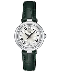 Tissot Women's Swiss Bellissima Green Leather Strap Watch 26mm