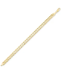 Men's Curb Link Chain Bracelet in 18k Gold-Plated Sterling Silver or Sterling Silver