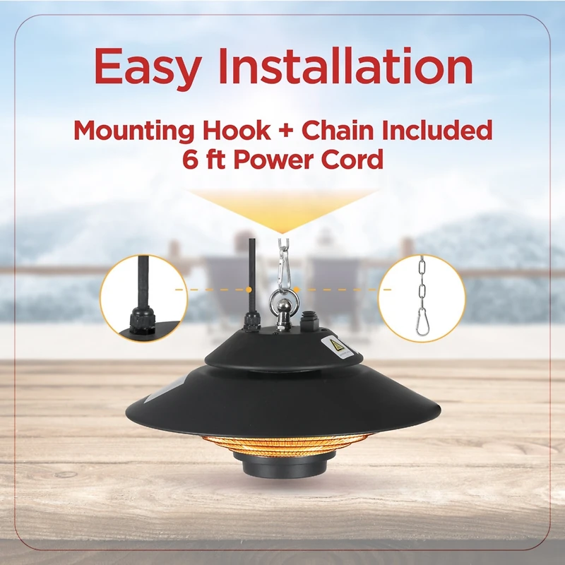 Black and Decker Patio Electric Heater for Ceiling, Heater for Outside with Remote Control