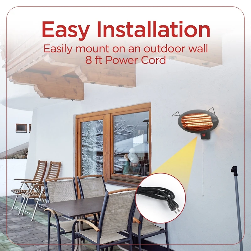 Black and Decker Patio Floor Electric Heater, Patio Heater Stand for Outdoors with 3 Heat Settings