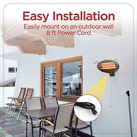 Black and Decker Patio Floor Electric Heater, Patio Heater Stand for Outdoors with 3 Heat Settings