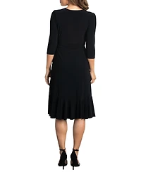 Kiyonna Women's Whimsy Ruffled Midi Wrap Dress