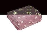 GoodGram Glow In The Dark Pink Rainbows & Cupcakes Ultra Plush Fleece Accent Throw Blanket - 50 In. X 60 In.