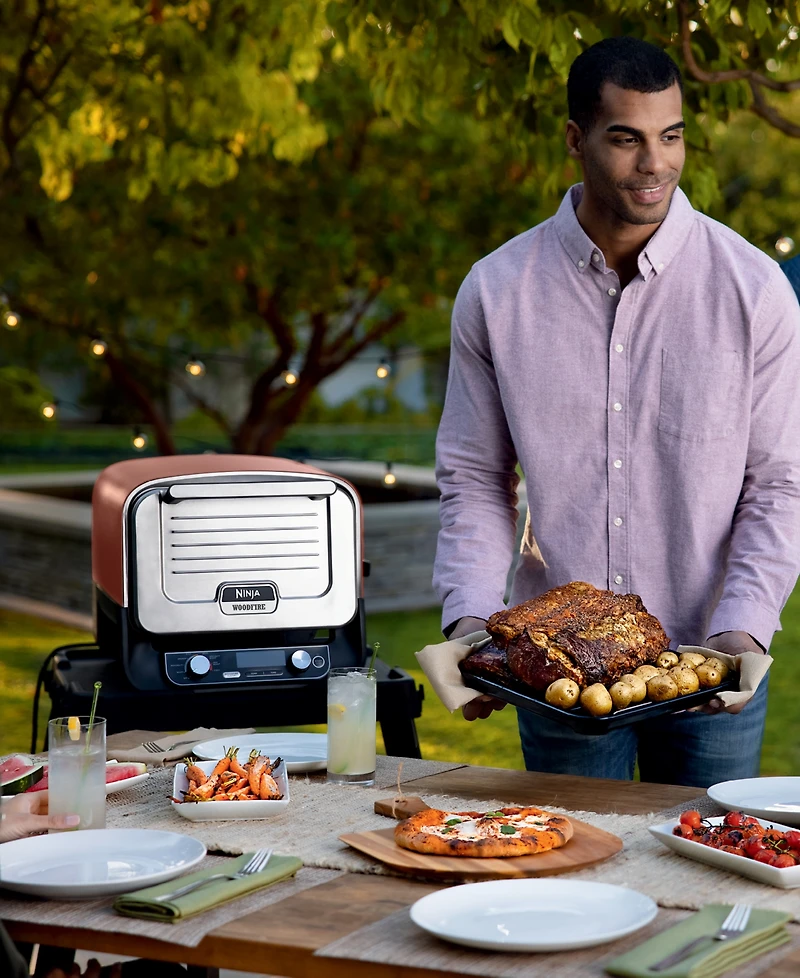 Ninja Woodfire Pizza Oven, 8-in-1 Outdoor Oven, 5 Pizza Settings, Up to 700 Fahrenheit High Heat, Bbq (Barbecue) Smoker