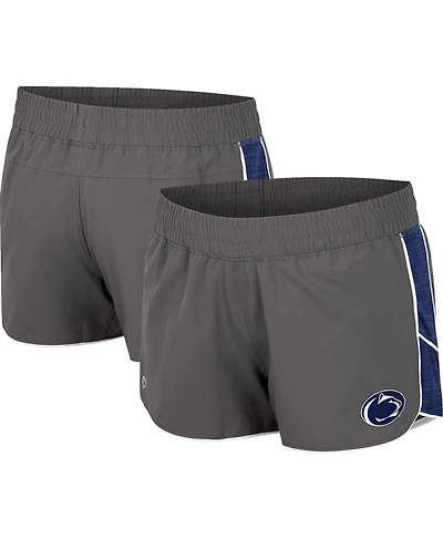 Women's Colosseum Gray Penn State Nittany Lions Pull The Switch Running Shorts