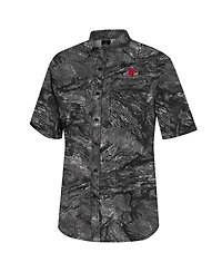 Men's Colosseum Charcoal Louisville Cardinals Realtree Aspect Charter Full-Button Fishing Shirt